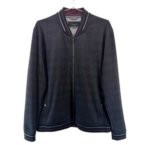 TED BAKER Men's Tootie Slim Check Bomber Jacket • XXL • black, gray, maroon